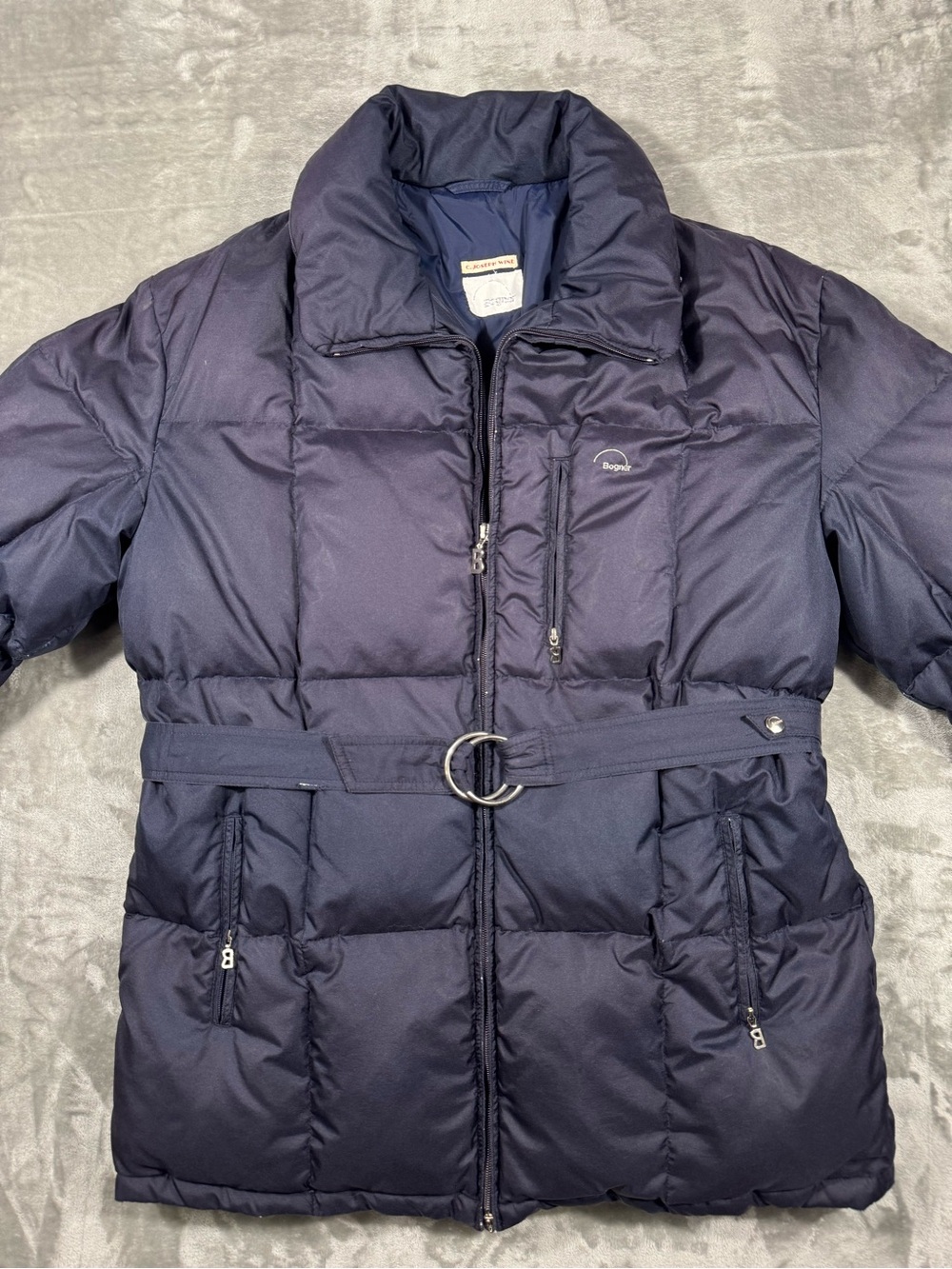 Bogner Navy Women's Down Puffer Hooded Jacket Size Large (42)